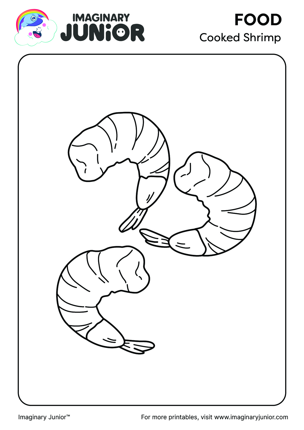 Cooked Shrimp Printables & Coloring Pages (2024 Edition) Imaginary Junior