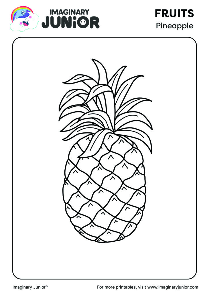 Pineapple Printables &amp; Coloring Pages (2025 Edition) - Imaginary Junior