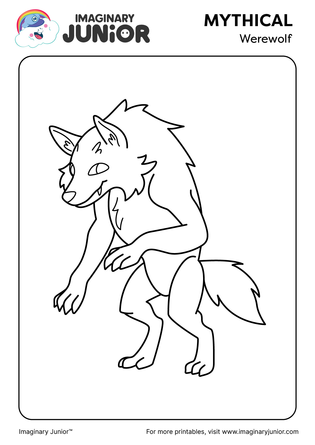 Werewolf Printables &amp; Coloring Pages (2023 Edition) - Imaginary Junior